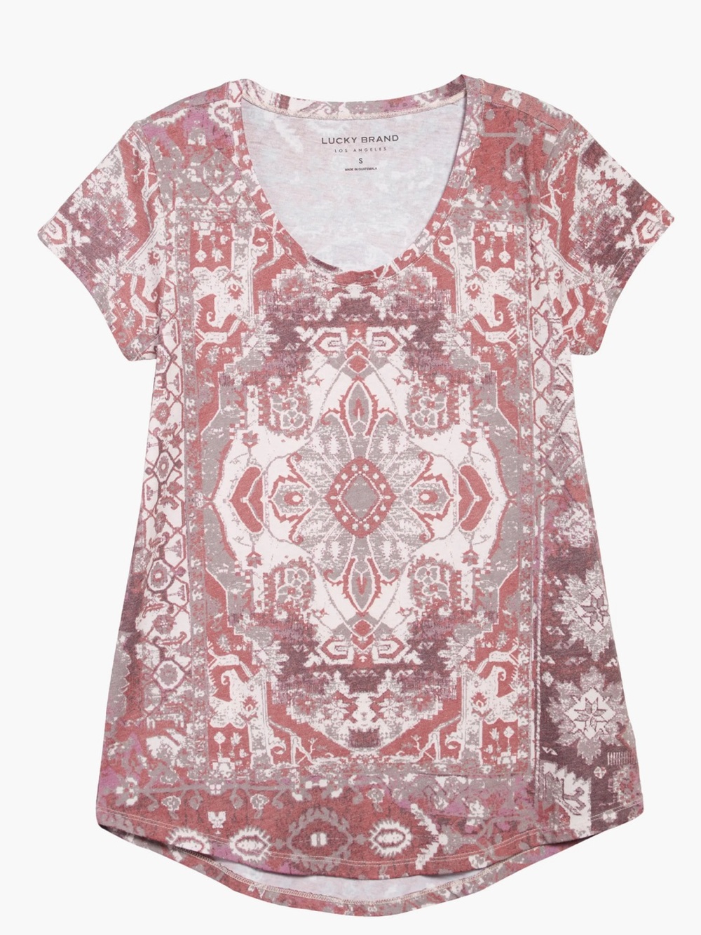Lucky Brand Rose Medallion Short Sleeve Tee